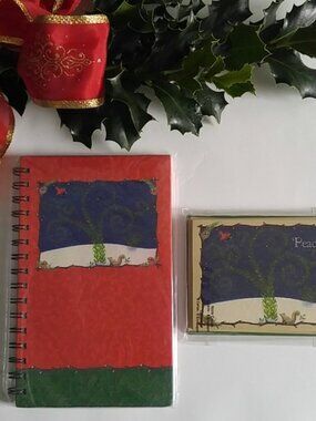 Studio18 New and Sealed Sparkly Tree Journal with matching Notecards